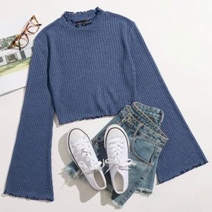 Flounce Sleeve Trim Tee